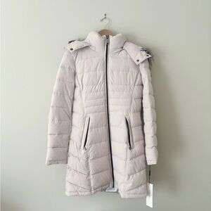 NWT Calvin Klein Mauve Long Puffer Coat Jacket